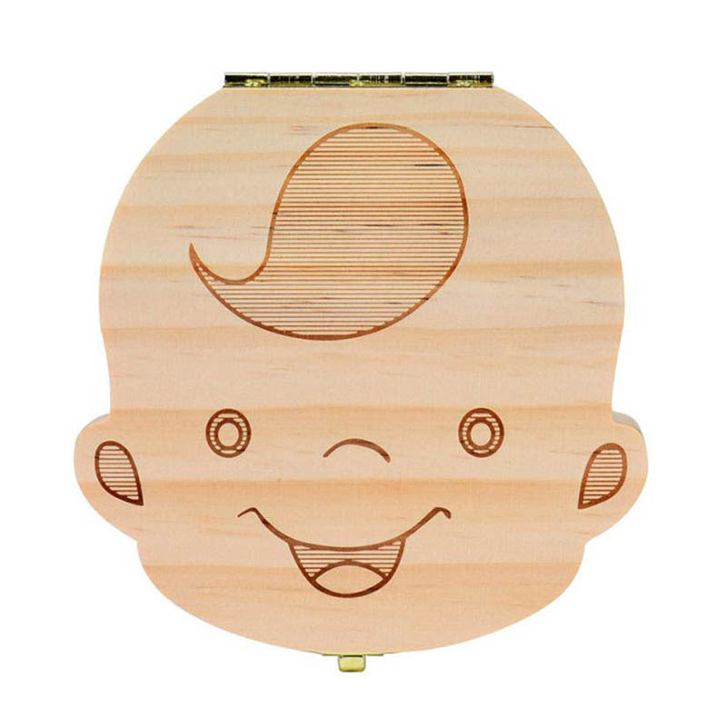 wooden boys and girls baby baby teeth box fetal hair umbilical cord teeth collection box