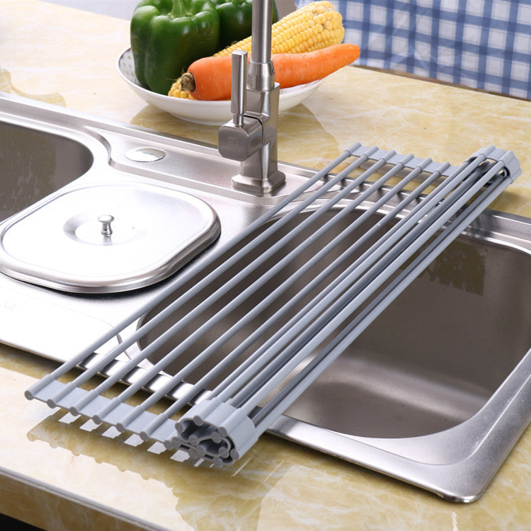 Cross-border hot-selling silicone folding drain rack kitchen rack sink sink chopsticks bowl rack dish water filter rack