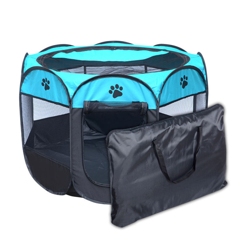 Manufacturers supply fast folding octagonal pet fence 600D Oxford cloth waterproof scratch-resistant cat and dog cage pet cage