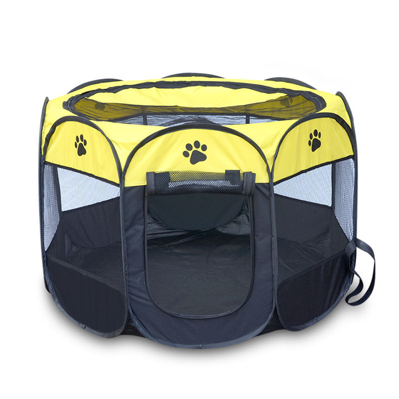Manufacturers supply fast folding octagonal pet fence 600D Oxford cloth waterproof scratch-resistant cat and dog cage pet cage