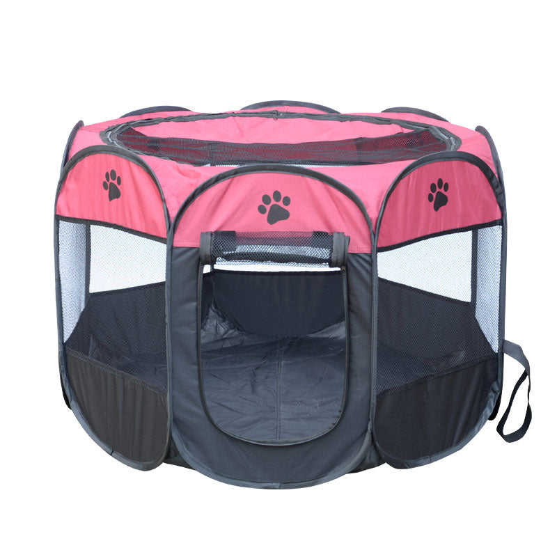 Manufacturers supply fast folding octagonal pet fence 600D Oxford cloth waterproof scratch-resistant cat and dog cage pet cage