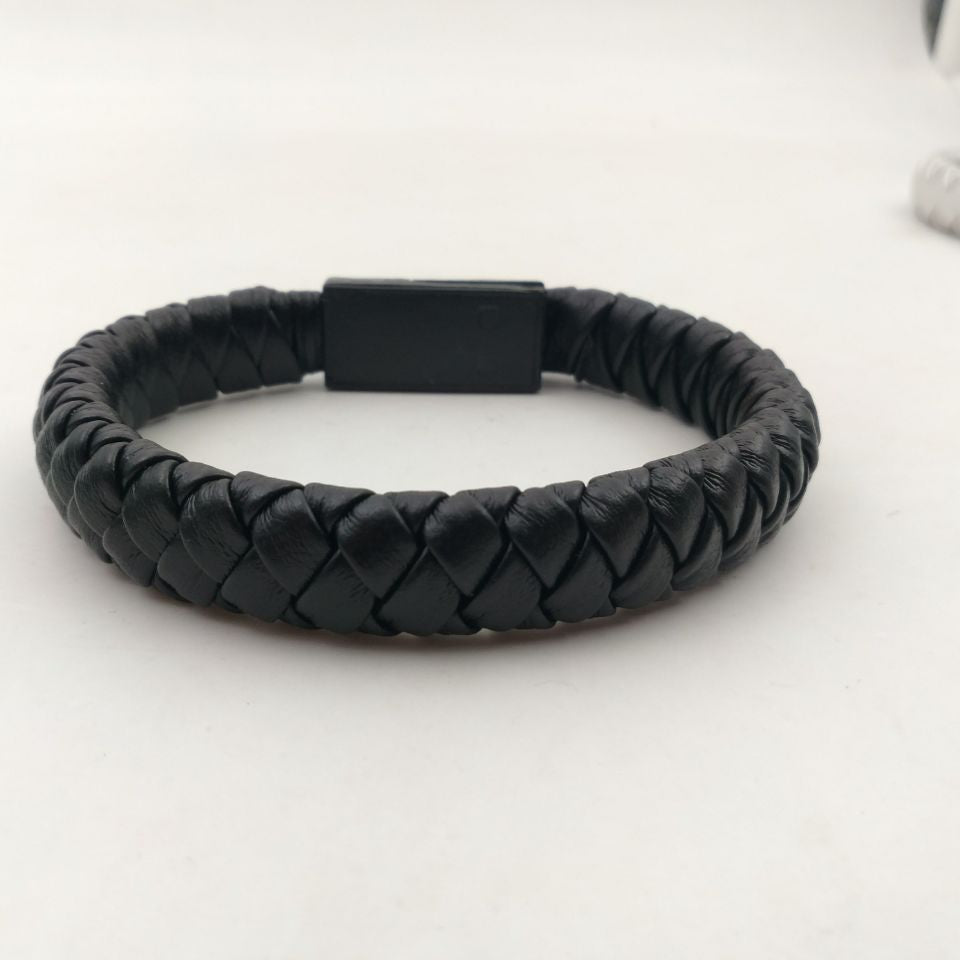 Cross-border e-commerce for personalized weaving creative leather cord bracelet data cable USB portable data cable bracelet