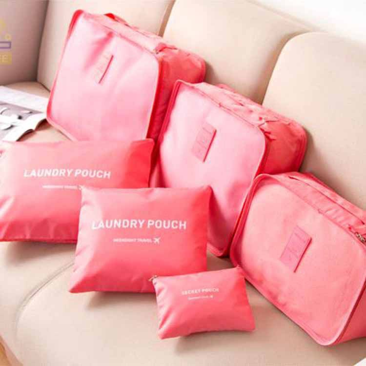 6PCS/Set Luggage Packing Organizer Set Travel Mesh Bag In Bag Luggage Organizer Packing Cosmetic Bag Organiser for Clothing