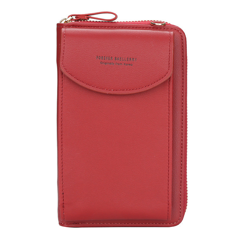 Ms. baellerry wallet solid color small diagonal bag multifunctional mobile phone medium and long clutch bag coin purse women