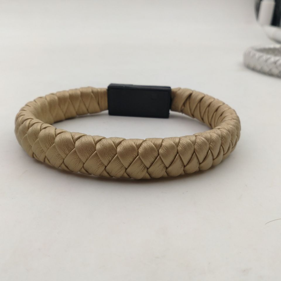 Cross-border e-commerce for personalized weaving creative leather cord bracelet data cable USB portable data cable bracelet