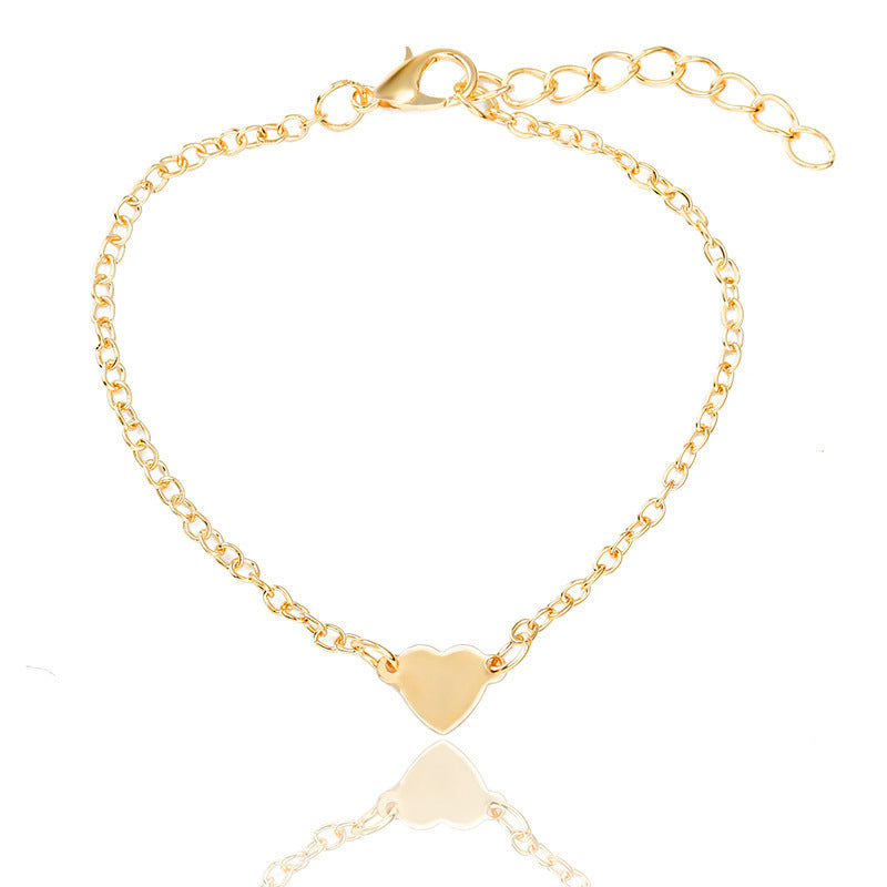 Simple and sexy heart-shaped love heart peach heart bracelet European and American foreign trade cross-border bracelet wholesale Wholesale handmade jewelry