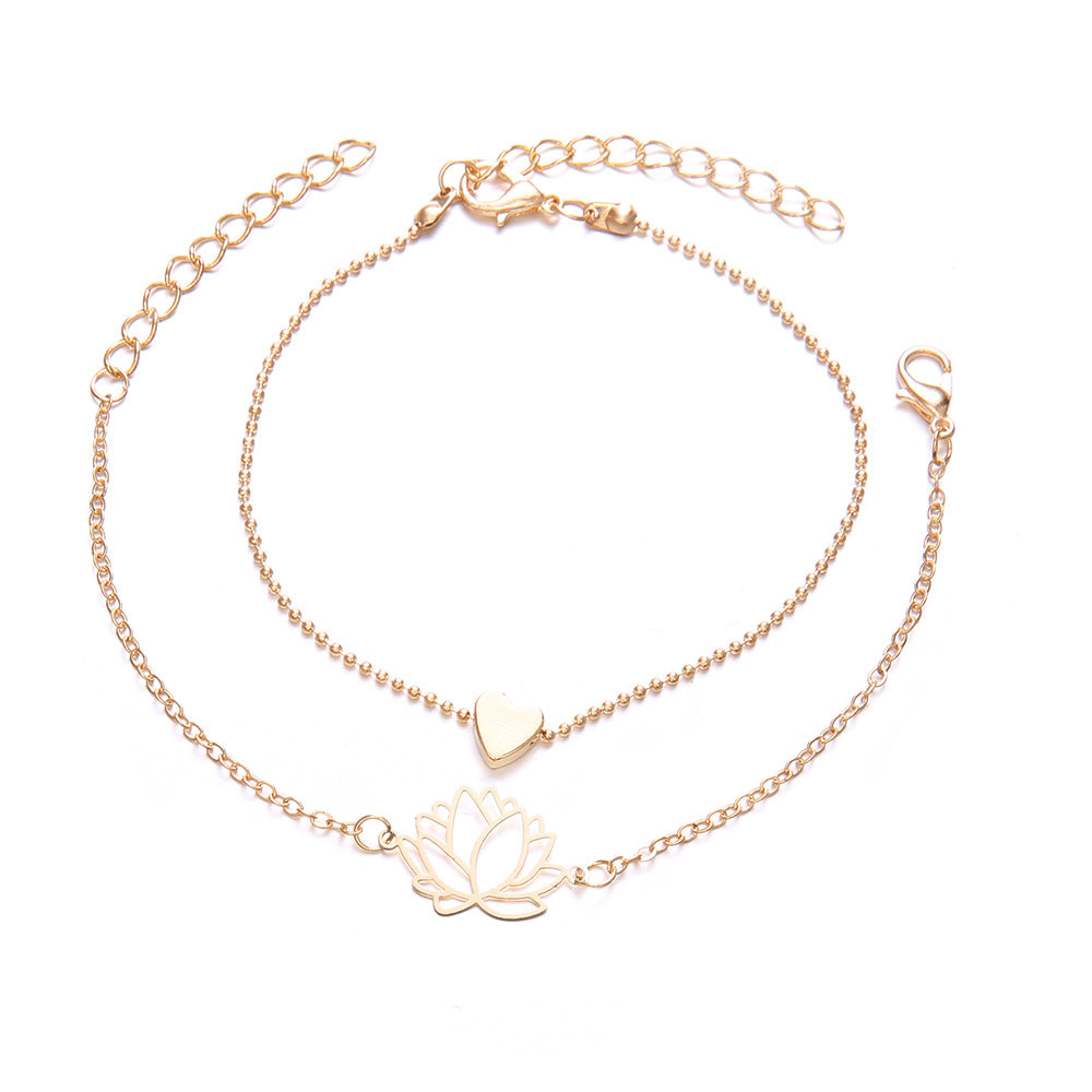 Rinhoo 2019 New Simple Female Personality Hollow Lotus Gold Bracelets Christmas Bangle Gift for Women Classic Trend Jewelry