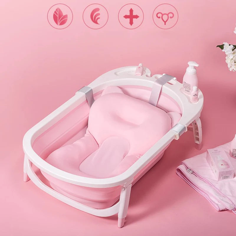 Baby Foldable Bath Tub Pad Infant Safety Shower Antiskid Cushion Plastic Net Mat New Design