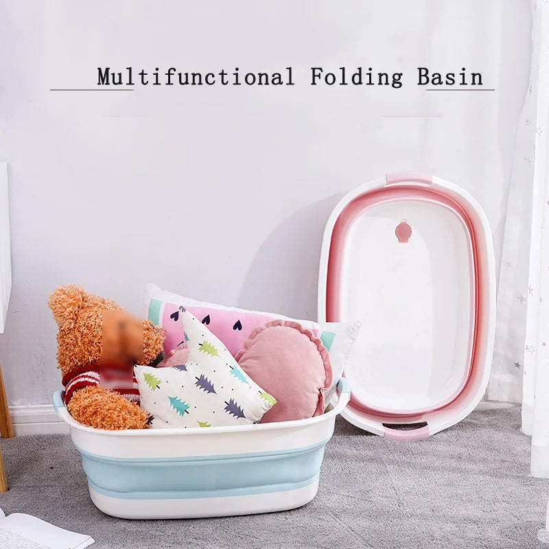 Folding Baby Bath Tub Bathroom Accessories Portable Non-Slip Bathtub Newborn Pet Bathtub Multifunction Bathroom Organizers