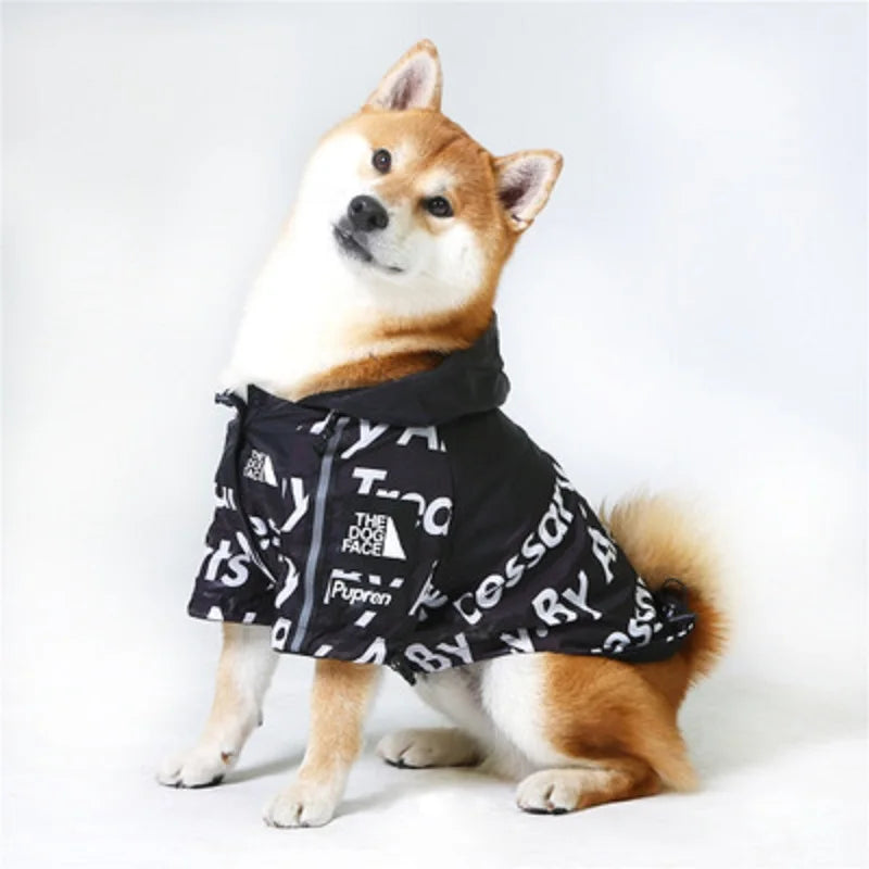 Spring Dog Clothes Windproof Waterproof Fashion Dog Jacket For Large Dogs Labrador Bulldog Dog Raincoat
