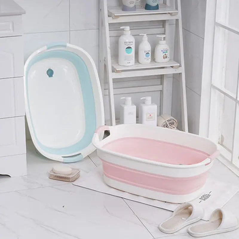 Folding Baby Bath Tub Bathroom Accessories Portable Non-Slip Bathtub Newborn Pet Bathtub Multifunction Bathroom Organizers