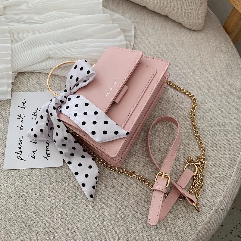 Textured French niche small bag female 2020 new fashion wild shoulder bag foreign silk scarf portable crossbody bag