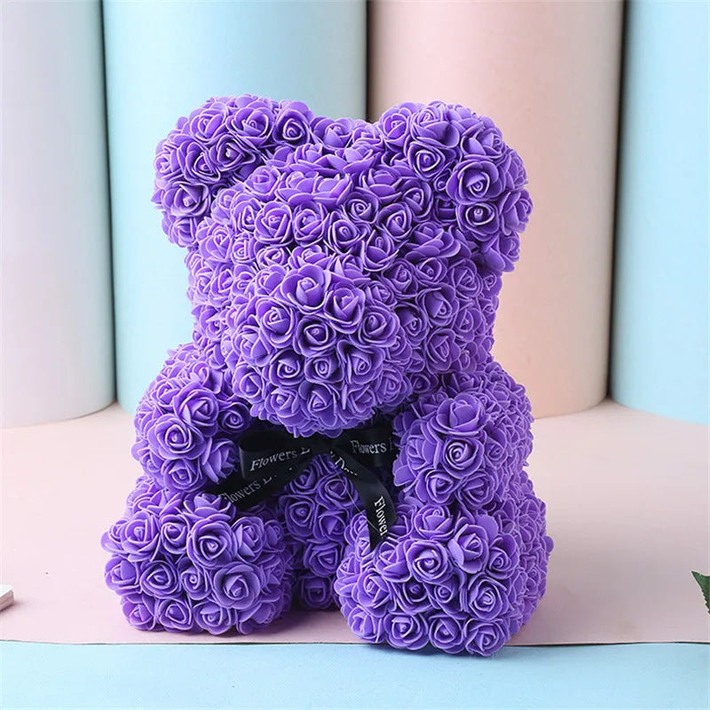 Rose Flower Artificial Red Teddy Bear For Birthday Gifts Valentine's Day Gift Plush Rose Bear Creative Gifts Toys for Girlfriend