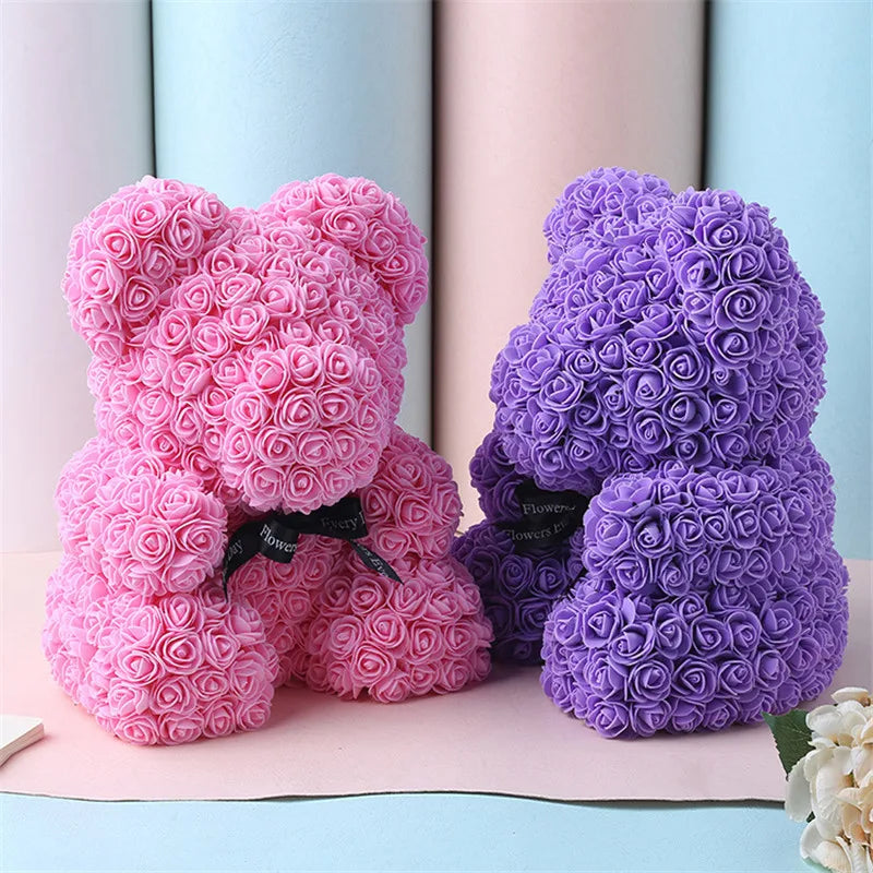 Rose Flower Artificial Red Teddy Bear For Birthday Gifts Valentine's Day Gift Plush Rose Bear Creative Gifts Toys for Girlfriend