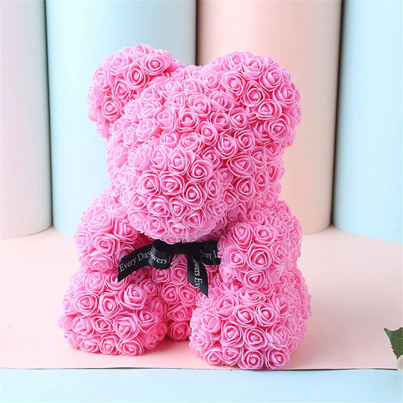 Rose Flower Artificial Red Teddy Bear For Birthday Gifts Valentine's Day Gift Plush Rose Bear Creative Gifts Toys for Girlfriend