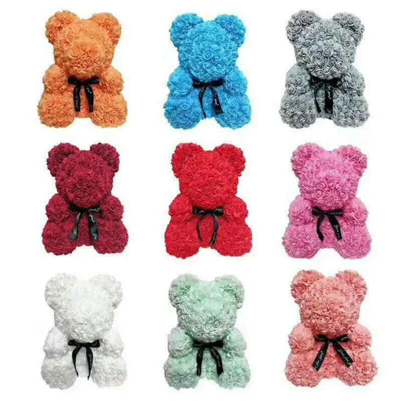 Rose Flower Artificial Red Teddy Bear For Birthday Gifts Valentine's Day Gift Plush Rose Bear Creative Gifts Toys for Girlfriend