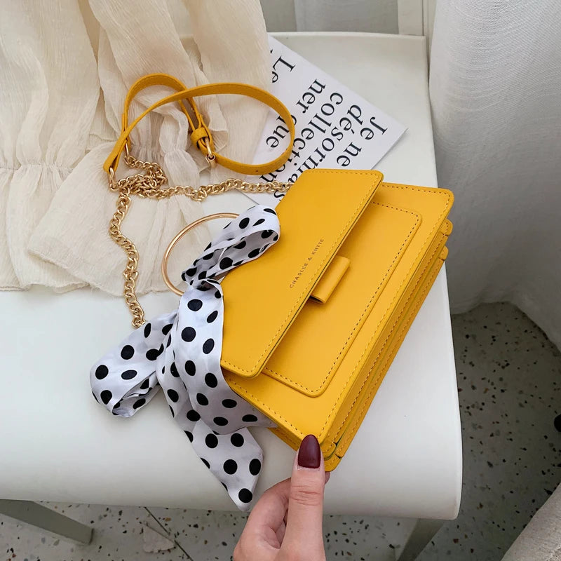 Textured French niche small bag female 2020 new fashion wild shoulder bag foreign silk scarf portable crossbody bag