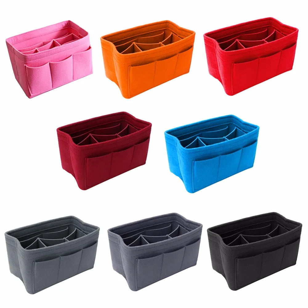 Felt Makeup Bag Organizer Insert Bag Handbag Multi-functional Travel Cosmetic Case Girl Toiletry Storage Bags 2019