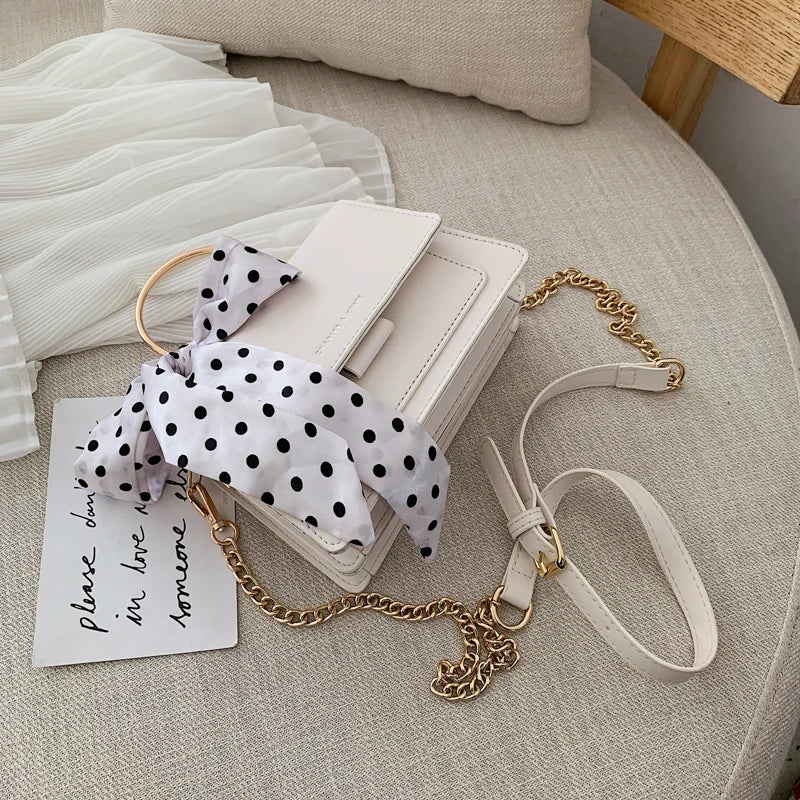 Textured French niche small bag female 2020 new fashion wild shoulder bag foreign silk scarf portable crossbody bag