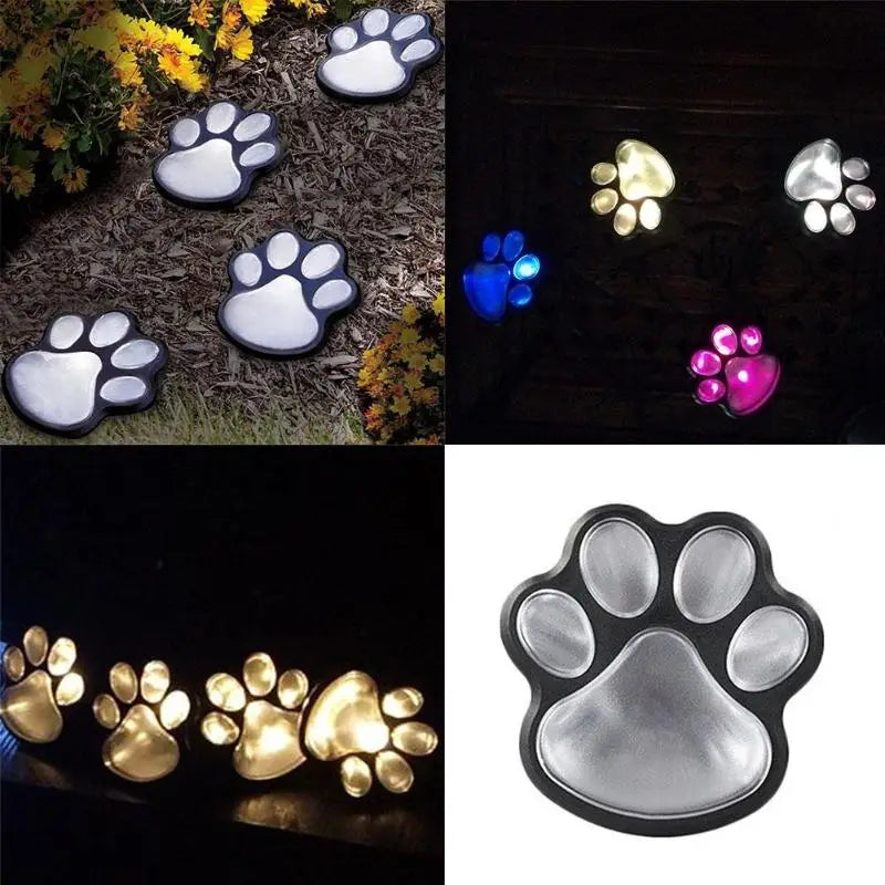 Solar Animal Paw Print Lights Garden Outdoors Lantern LED Path Lamp Footprint lamp for garden path of park garden