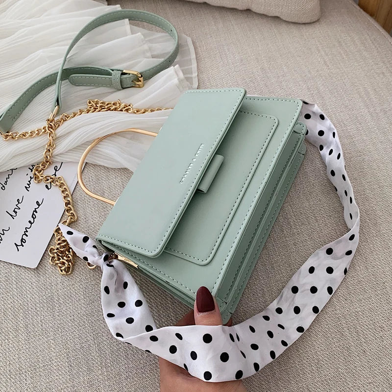 Textured French niche small bag female 2020 new fashion wild shoulder bag foreign silk scarf portable crossbody bag
