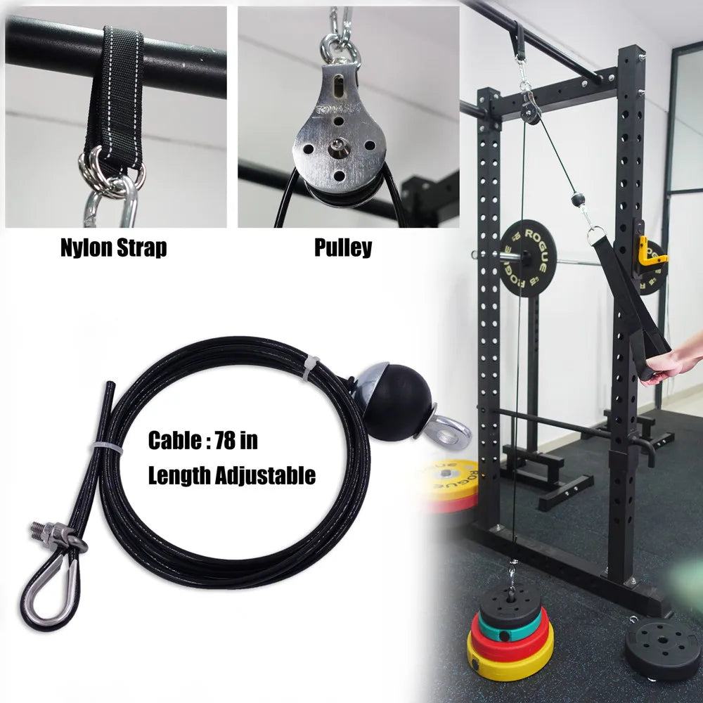 Cross-border DIY Fitness Equipment Set Home Fitness Combination Set Pulley Cable Cord Rope X Set