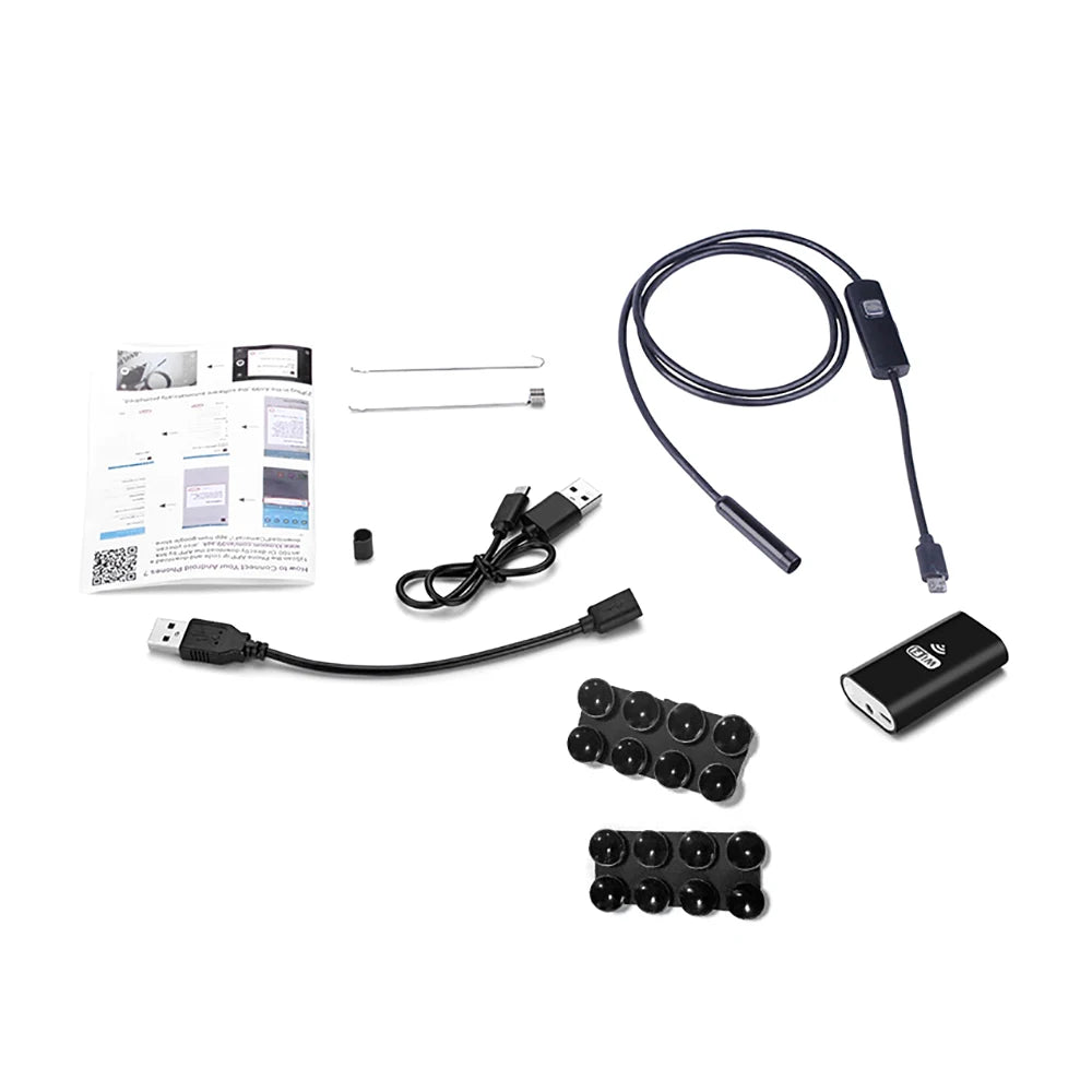 5M 8mm Endoscope Camera Flexible Wifi Borescope USB Endoscope Camera Waterproof Micro Inspection Camera with 8LED for Android PC