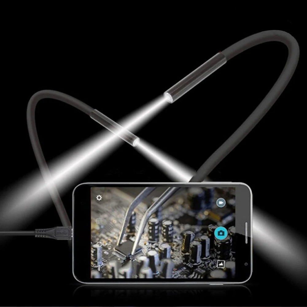 5M 8mm Endoscope Camera Flexible Wifi Borescope USB Endoscope Camera Waterproof Micro Inspection Camera with 8LED for Android PC