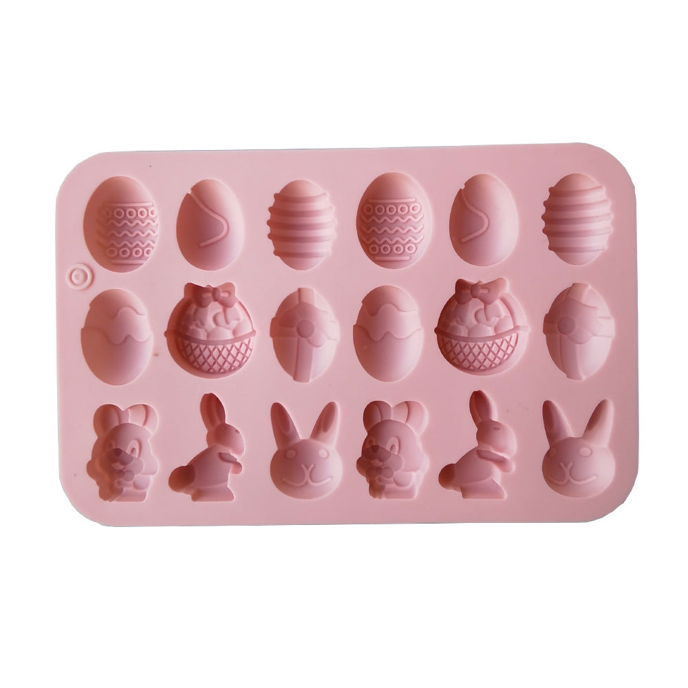 Silicone 18 Easter Egg Rabbit Chocolate Mold Ice Cream Jelly Pudding Soap Cake Mold Baking Tools