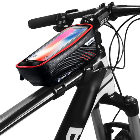 WILD MAN hard shell bicycle bag mountain bike front beam bag upper tube waterproof mobile phone bag saddle bag riding equipment