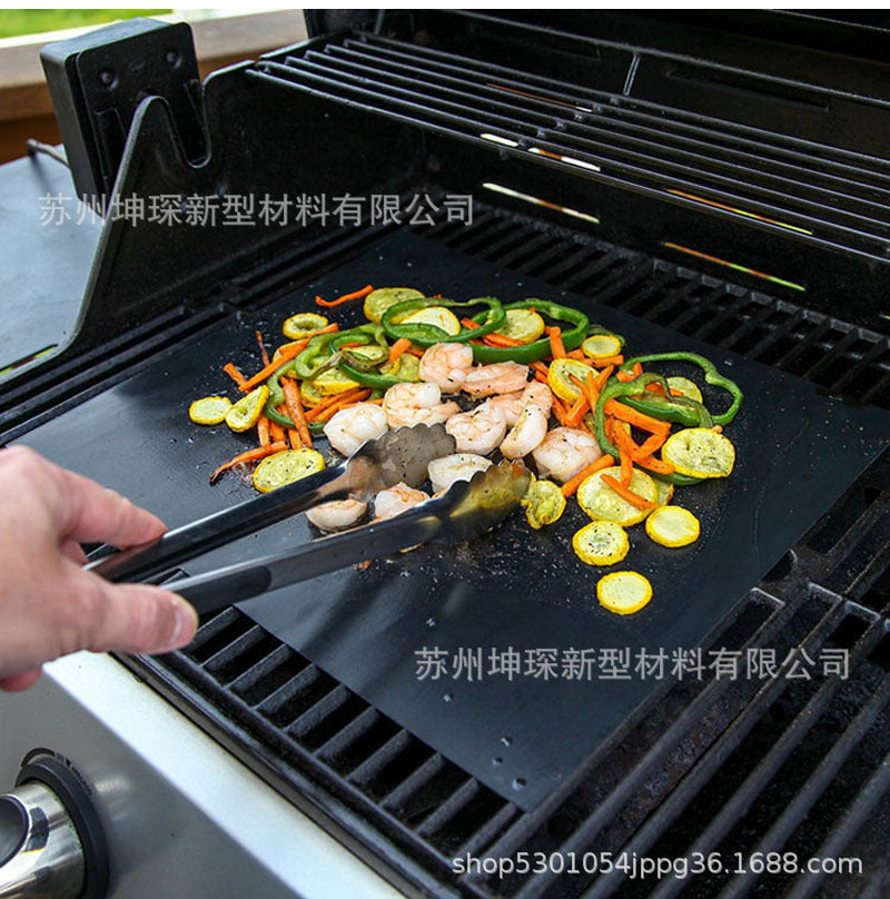 Hot BBQ Teflon BBQ mat 0.2mm BBQ stove mat 33*40cm BBQ mat PTFE barbecue mat black