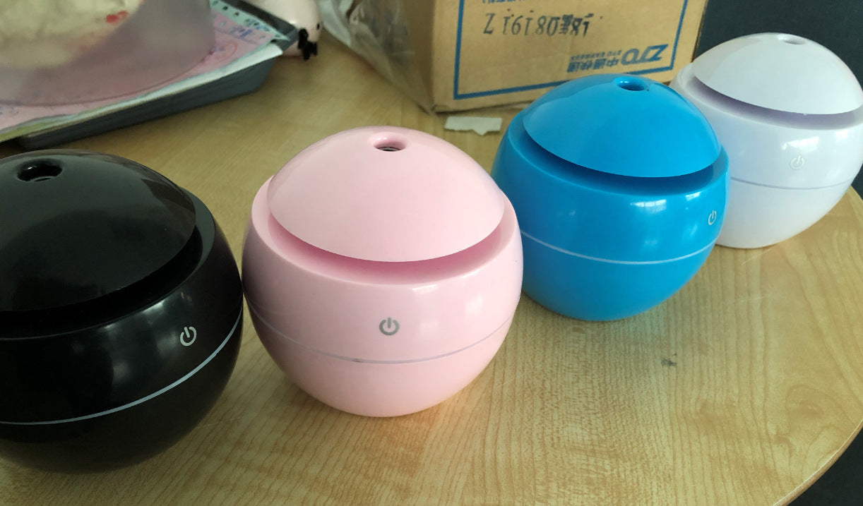 Direct USB Amazon Explosive Small Ball Colorful Light Humidifier Mini Wood Grain Round Aroma Diffuser