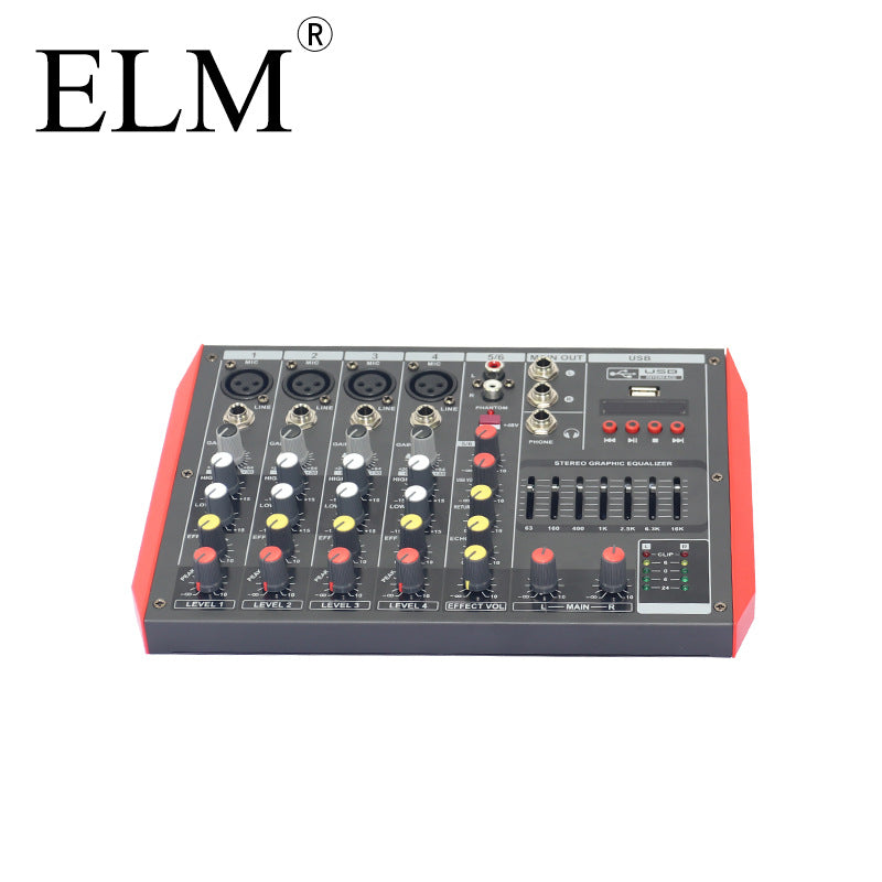 ELM 6-channel  professional pure stage effect mixer small performance mixer phantom power stage home