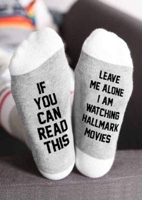 1Pair Hallmark Movies Soft Socks Christmas Letters Printed Women Winter Warm Socks Gifts NYZ Shop