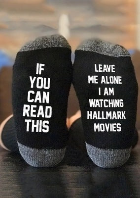 1Pair Hallmark Movies Soft Socks Christmas Letters Printed Women Winter Warm Socks Gifts NYZ Shop