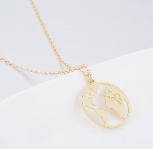 2019 necklace Europe and the United States explosion models global map pendant necklace your world map necklace hot necklace women