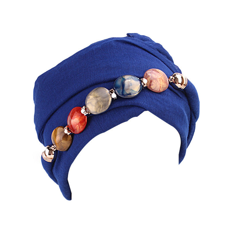 New Agate Diamond Necklace Scarf Bali Yarn Head Wrap Scarf Hat Muslim Turban Hat WJ-21