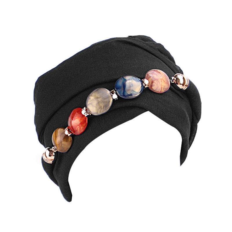 New Agate Diamond Necklace Scarf Bali Yarn Head Wrap Scarf Hat Muslim Turban Hat WJ-21