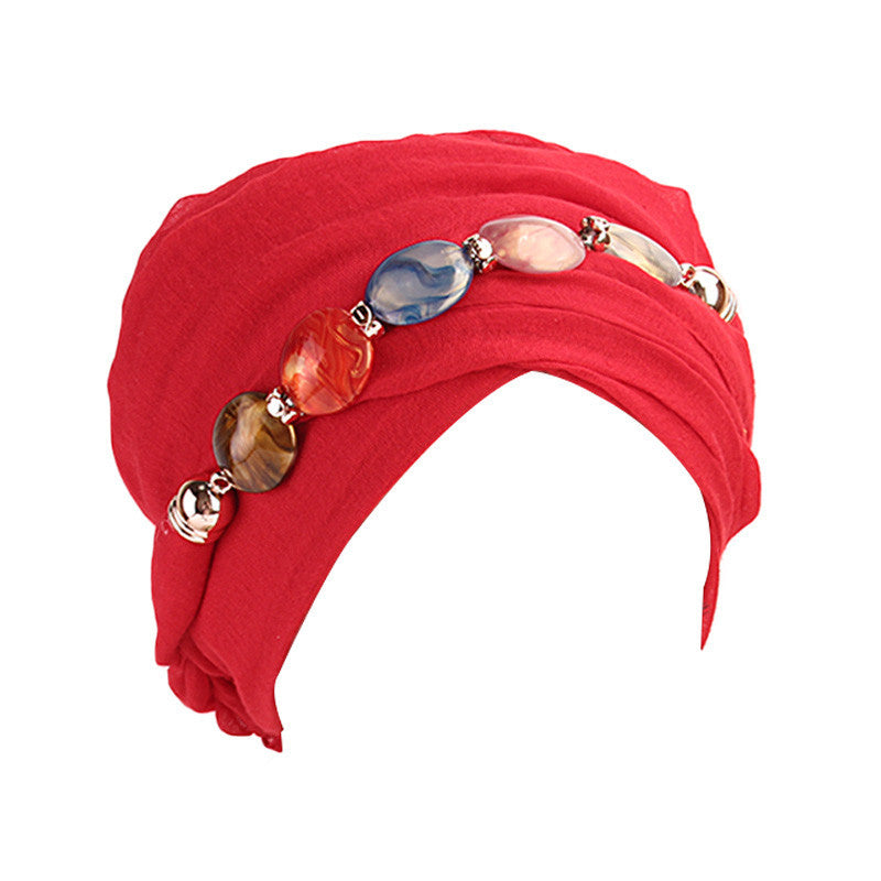 New Agate Diamond Necklace Scarf Bali Yarn Head Wrap Scarf Hat Muslim Turban Hat WJ-21