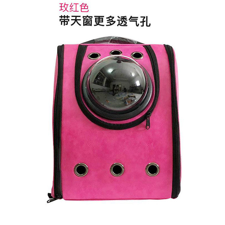 New space cat bag breathable pet bag go out carrying bag folding pet backpack pu breathable cat backpack wholesale