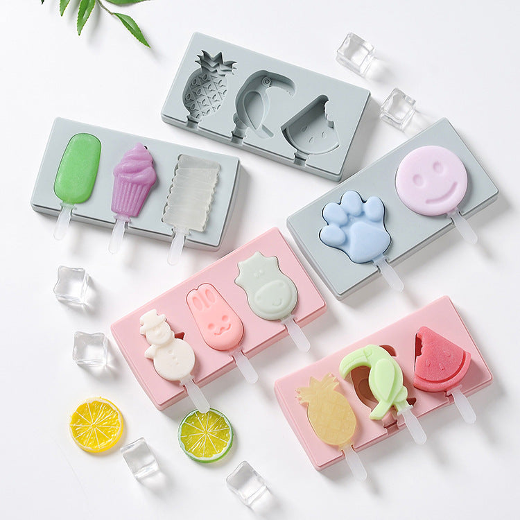 Spot Siamese Ice Cream Mold with Cover Silicone Ice Cream Stick Ice Mold Homemade DIY DIY Ice Cream Mould