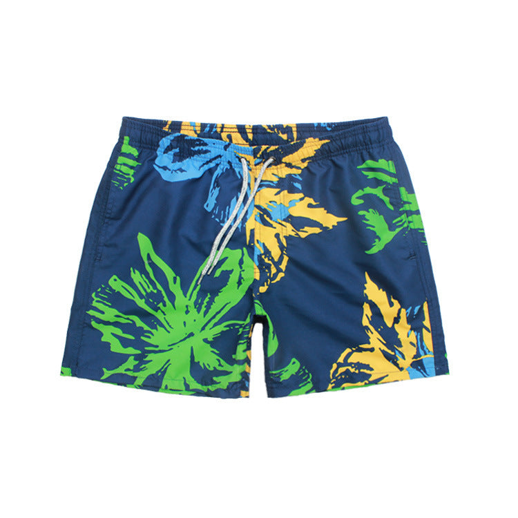 Beach pants quick-drying European and American large size men's digital printing triangle inner net quarter shorts loose surf swimming trunks men