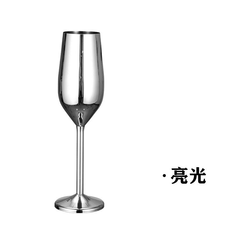 200ml stainless steel champagne glass goblet drop resistant European style sparkling wine glass wedding red wine glass home sweet wine glass