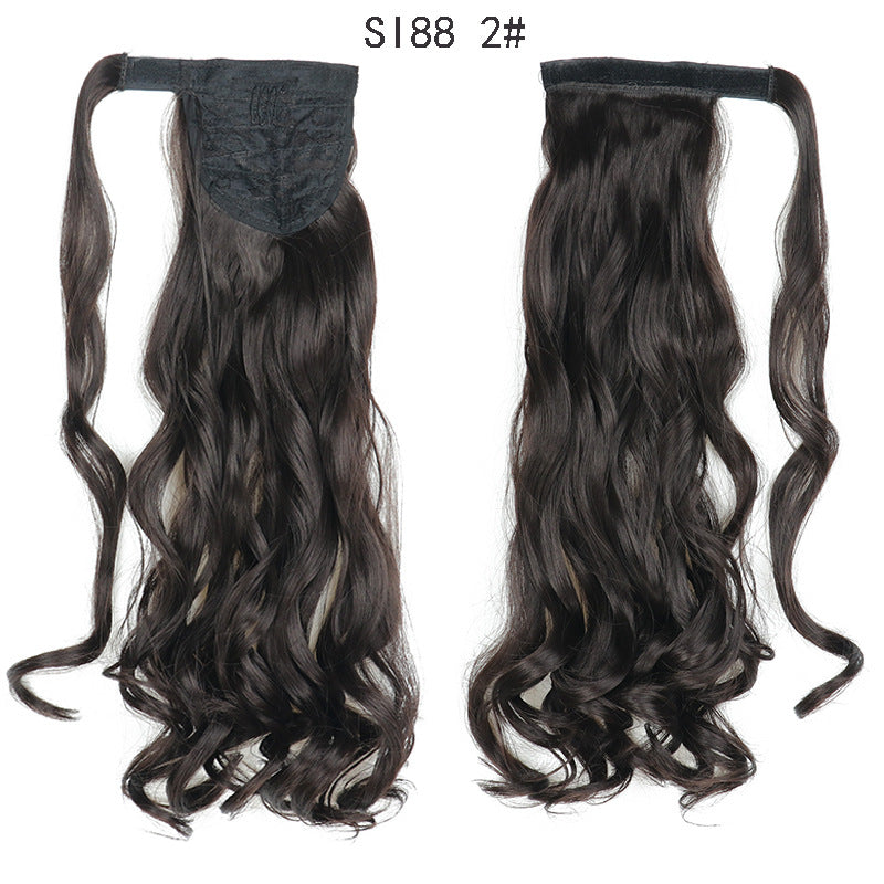 WTB 22" Long Wavy Wrap Around Clip In Ponytail Hair Extension Heat Resistant Synthetic Natural Wave Pony Tail Fake Hair