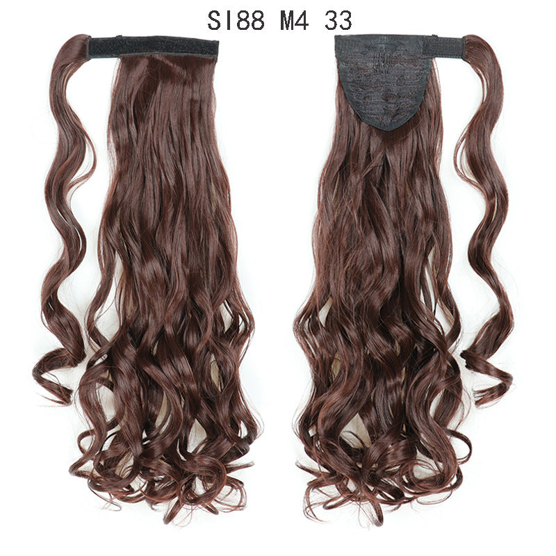 WTB 22" Long Wavy Wrap Around Clip In Ponytail Hair Extension Heat Resistant Synthetic Natural Wave Pony Tail Fake Hair