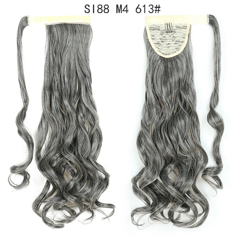 WTB 22" Long Wavy Wrap Around Clip In Ponytail Hair Extension Heat Resistant Synthetic Natural Wave Pony Tail Fake Hair