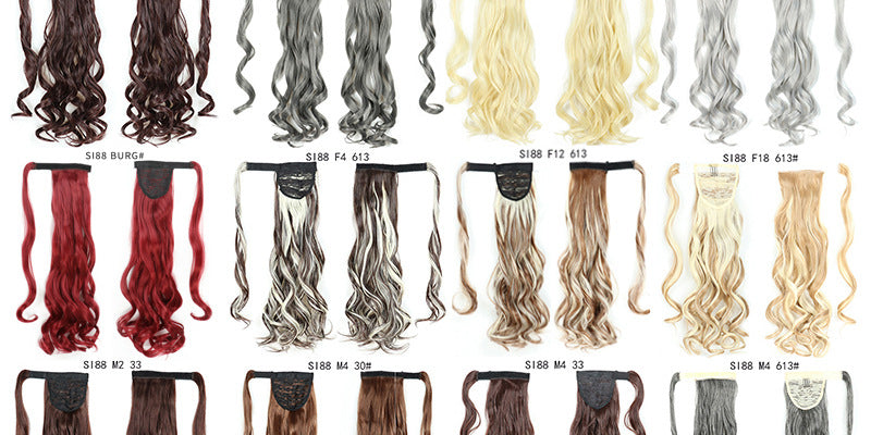 WTB 22" Long Wavy Wrap Around Clip In Ponytail Hair Extension Heat Resistant Synthetic Natural Wave Pony Tail Fake Hair