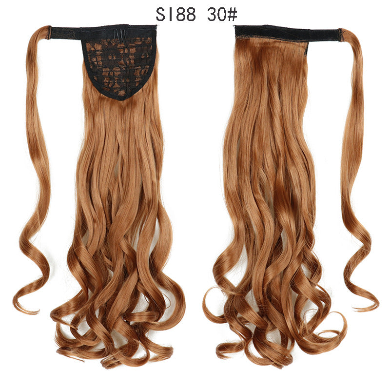 WTB 22" Long Wavy Wrap Around Clip In Ponytail Hair Extension Heat Resistant Synthetic Natural Wave Pony Tail Fake Hair