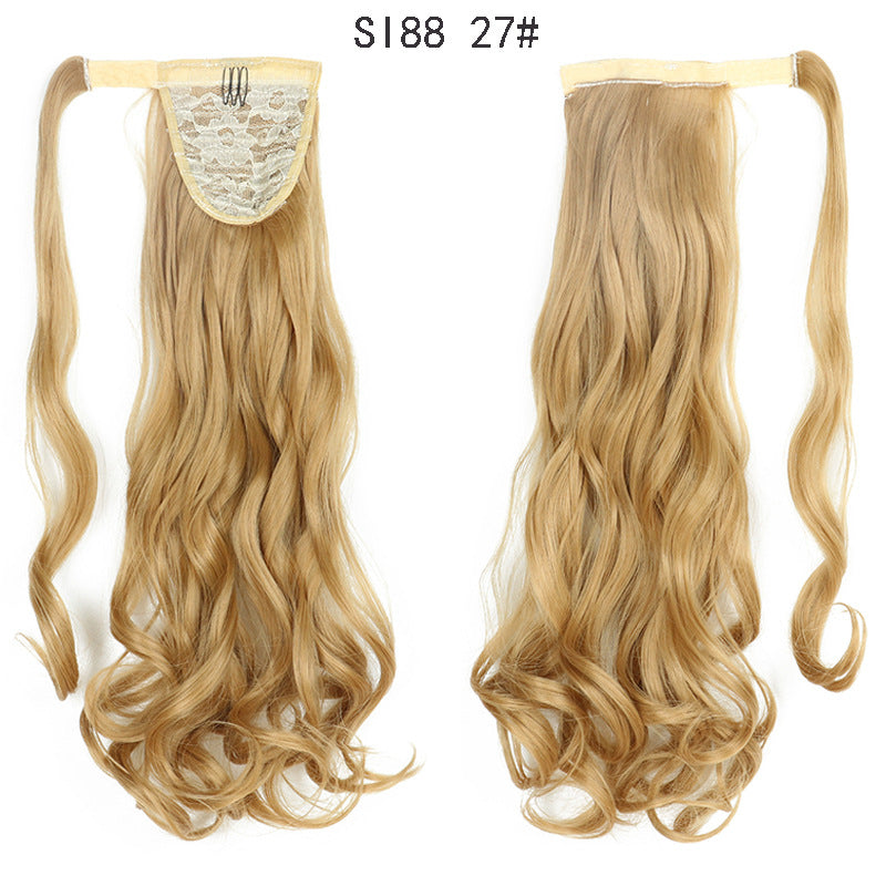 WTB 22" Long Wavy Wrap Around Clip In Ponytail Hair Extension Heat Resistant Synthetic Natural Wave Pony Tail Fake Hair