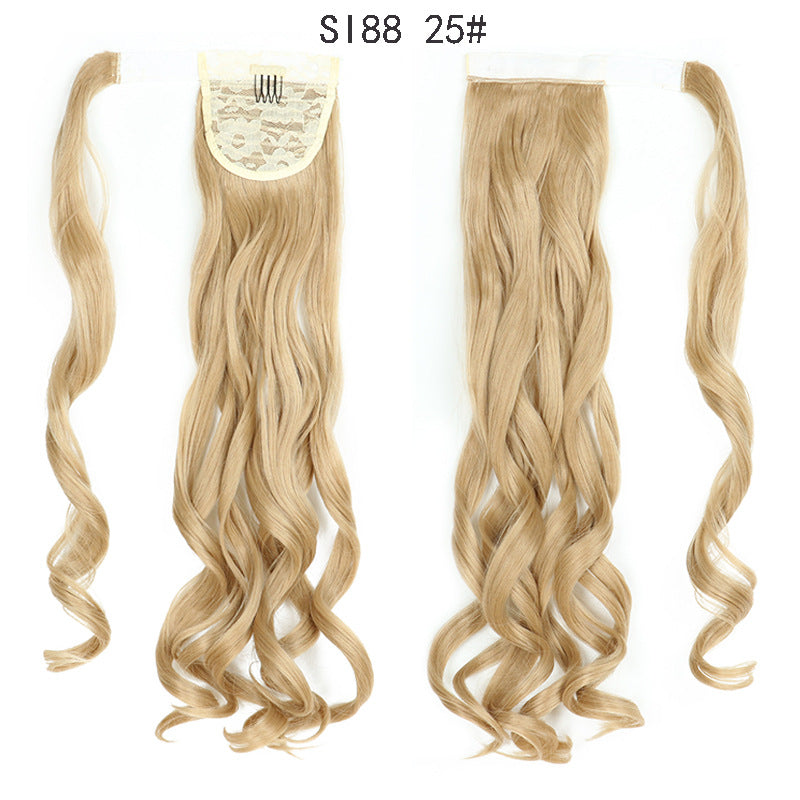 WTB 22" Long Wavy Wrap Around Clip In Ponytail Hair Extension Heat Resistant Synthetic Natural Wave Pony Tail Fake Hair